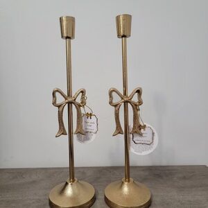 Made in India 2 Elegant Gold Candle Holders NWT